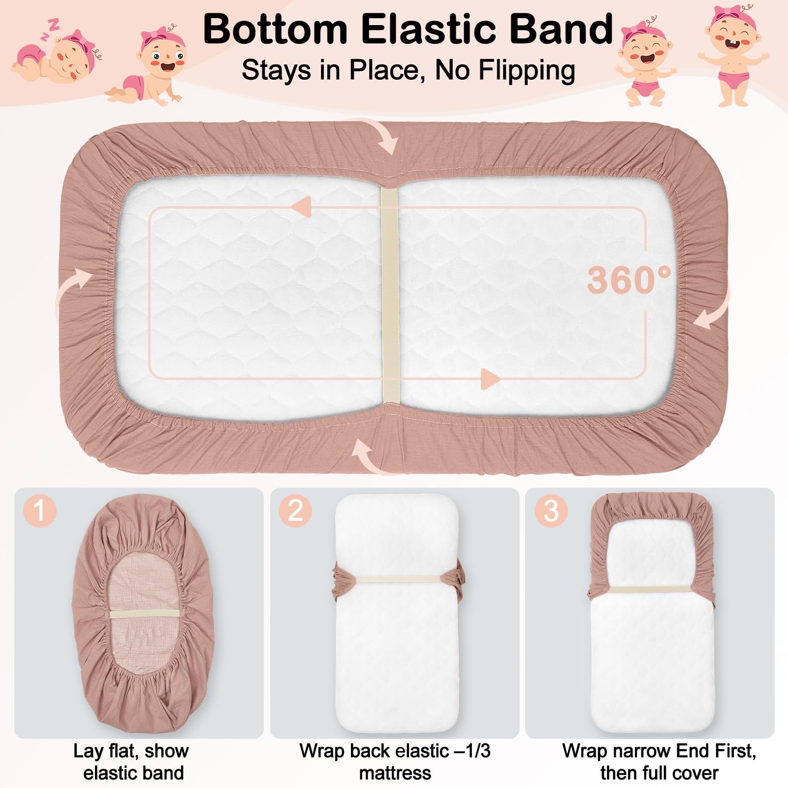 BeBeJoJo standard mattress fit covers oval, rectangular, and hourglass shapes.