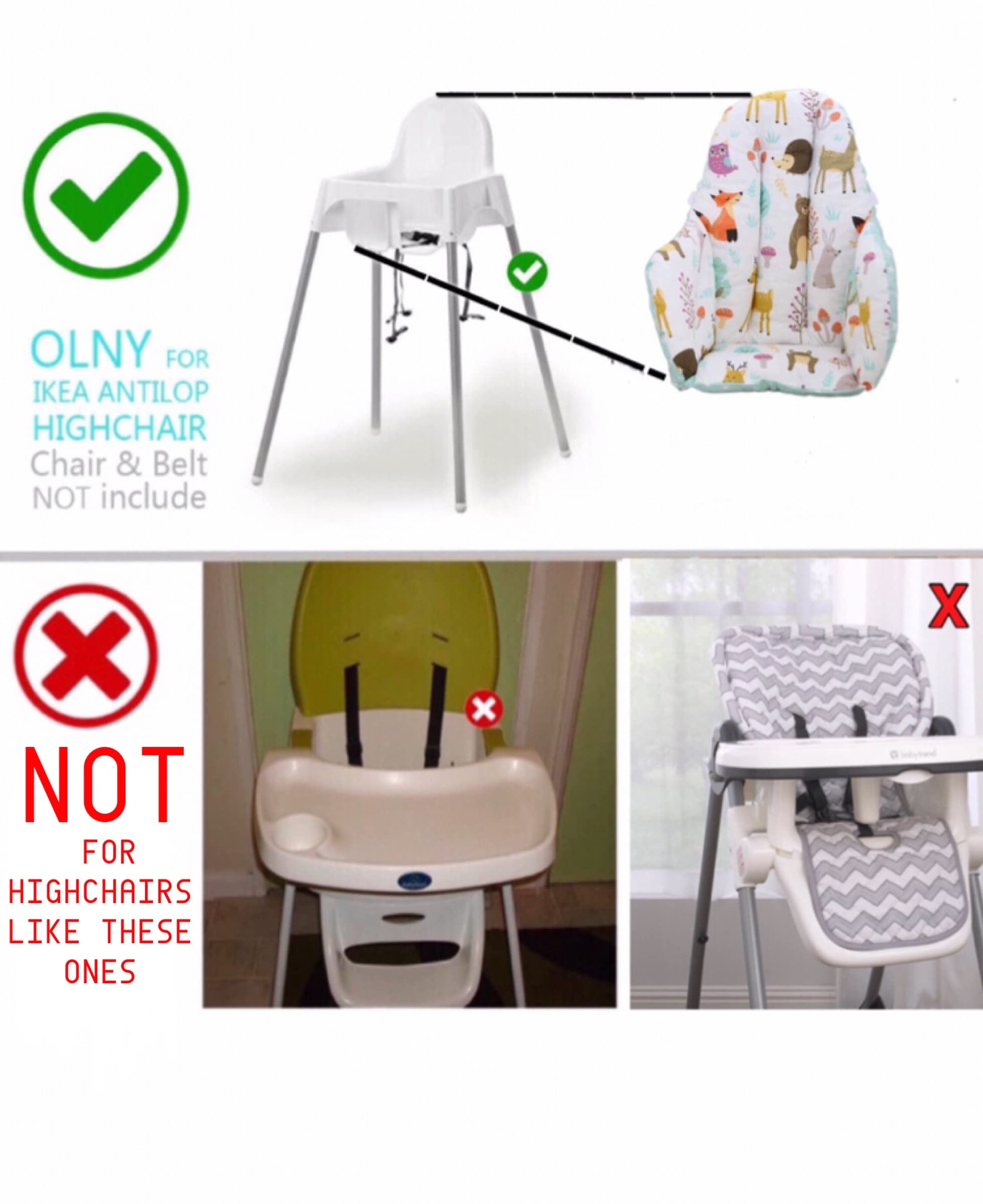 Bebek Ozel cushion nature green reversible design provides two looks during meals.