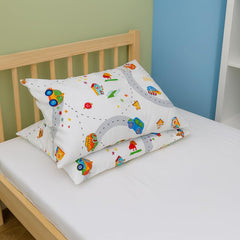 Bebek Ozel toddler pillowcase closeup highlights Turkish cotton texture for gentle, hypoallergenic night comfort.