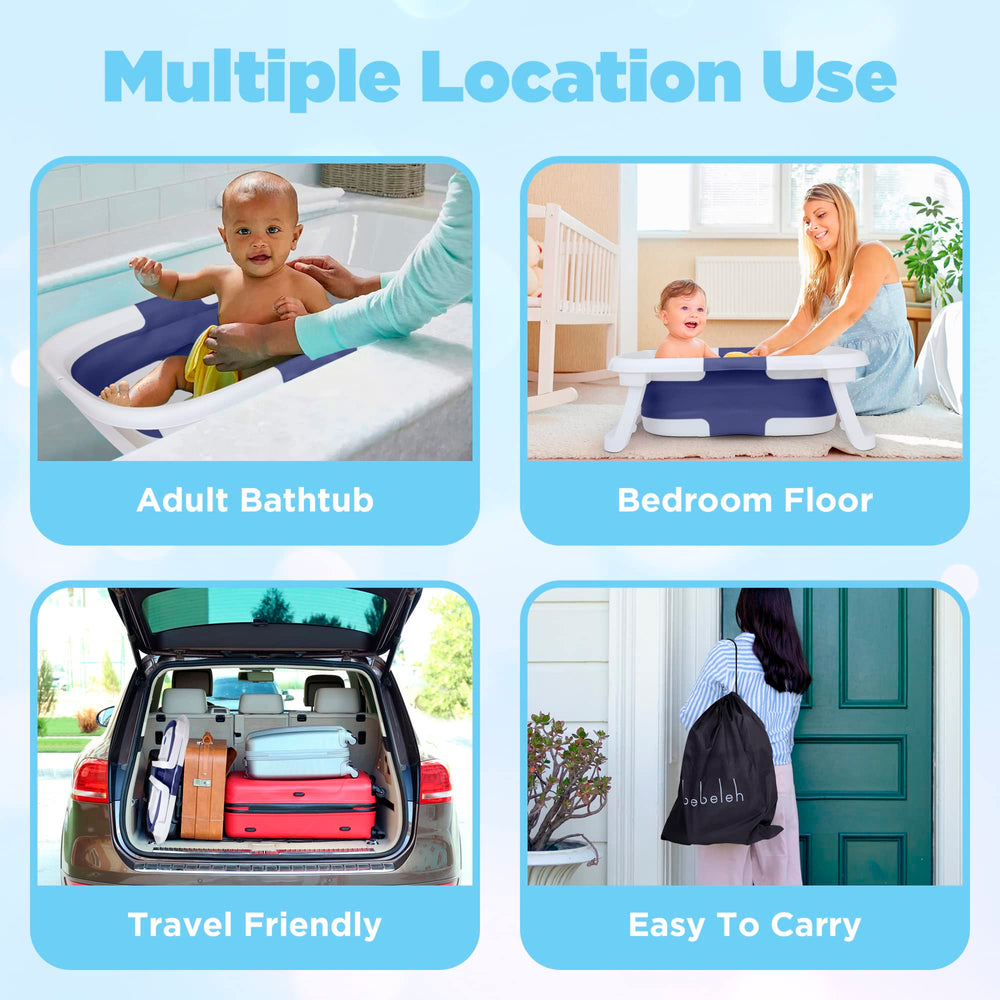 BEBELEH anti-slip bottom with showerhead holder keeps bath safe.