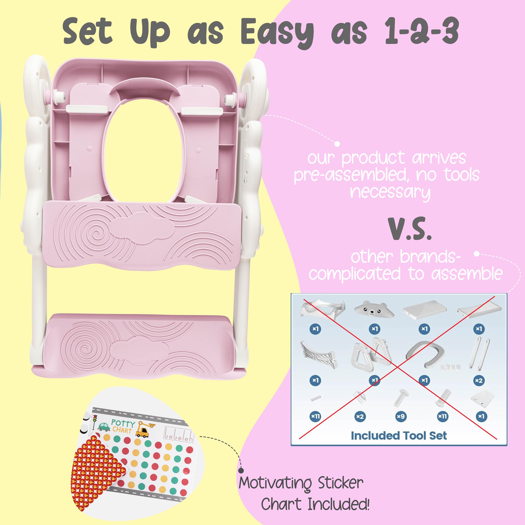 bebeleh built-in sounds and flush feature add fun cues to potty time.