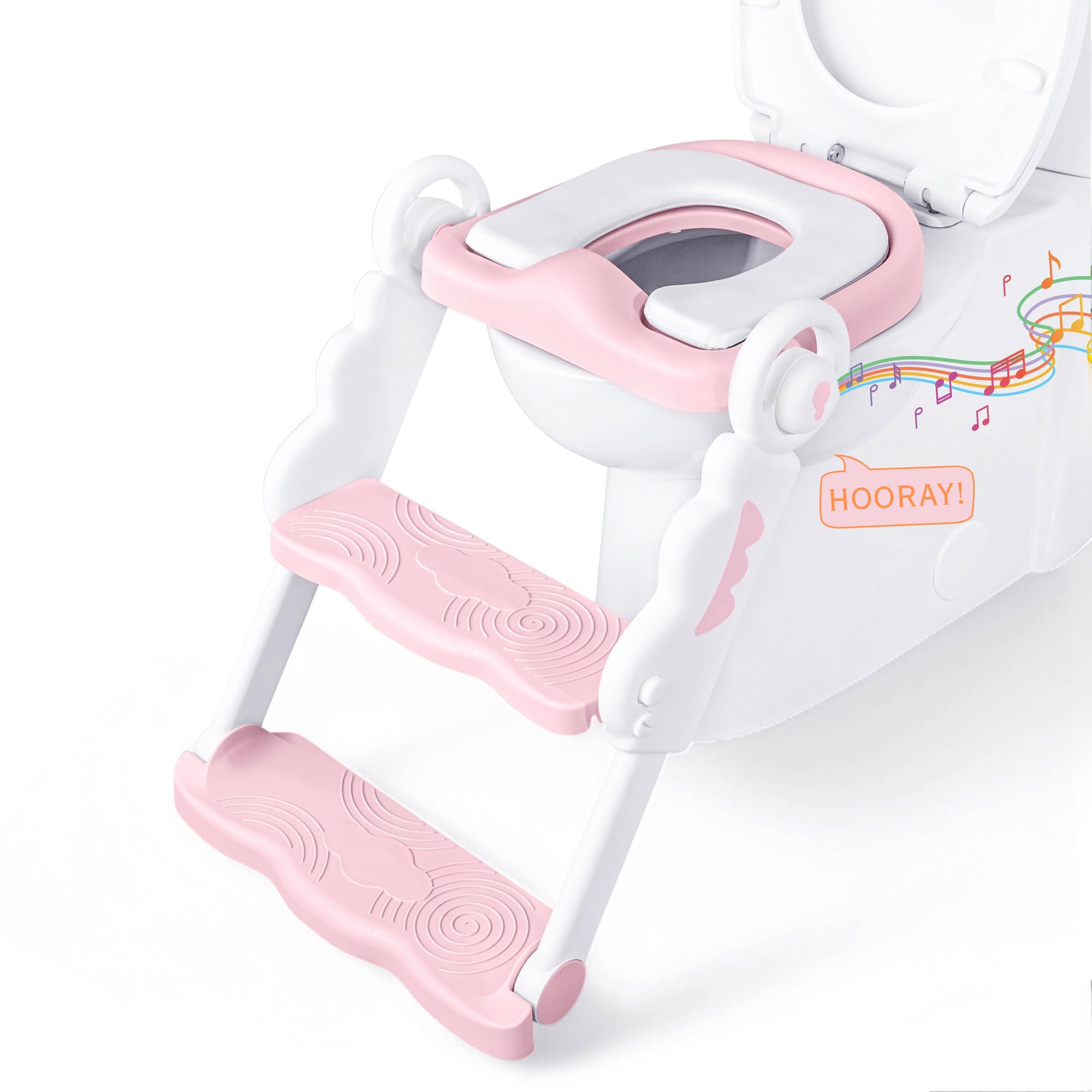 bebeleh musical toddler potty seat with step stool promotes independent potty training.