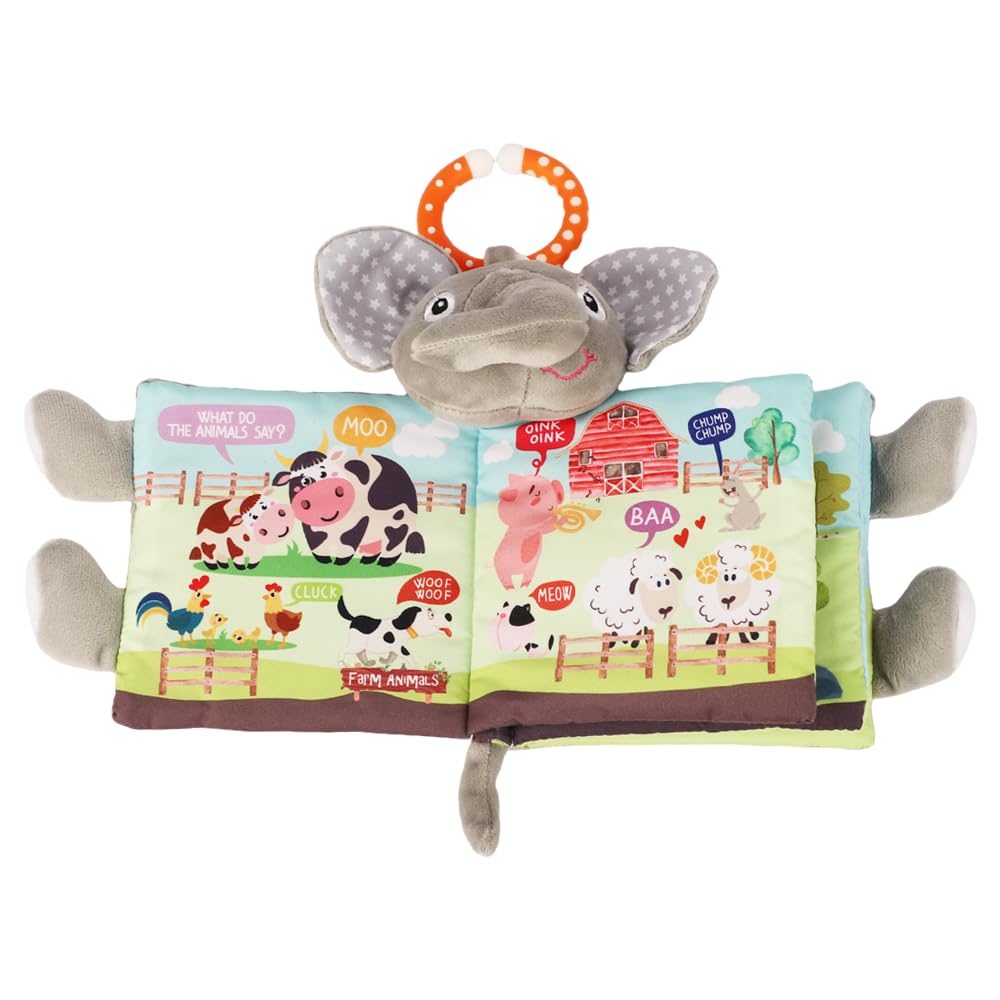 Bebe Mondo Elephant teether ring provides safe chewing relief on the go.