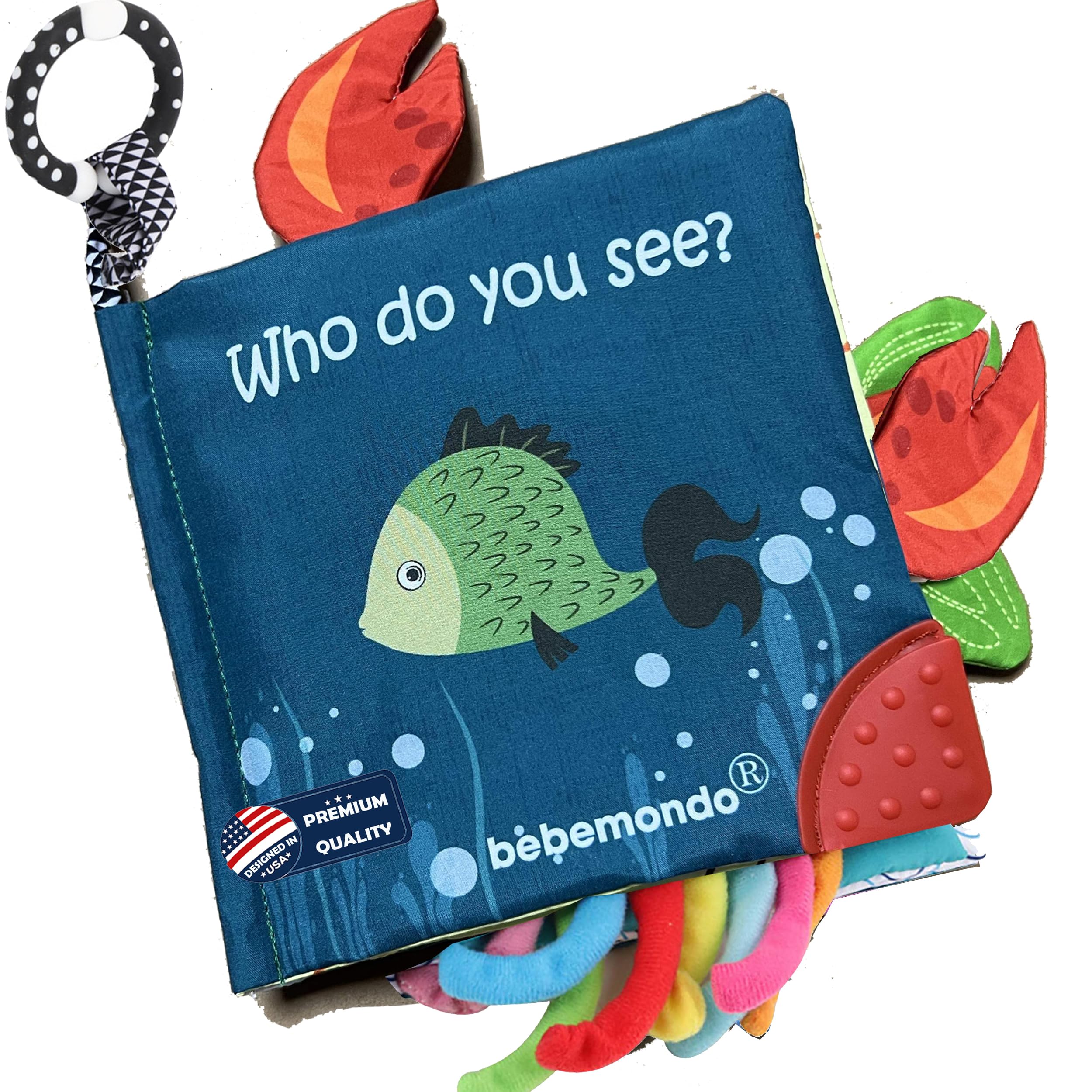 Bebe Mondo fish baby books cover invites exploration and tactile play