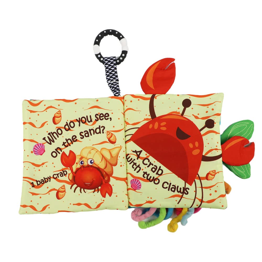 Bebe Mondo flap pages promote fine motor skills and early language through peek-a-boo