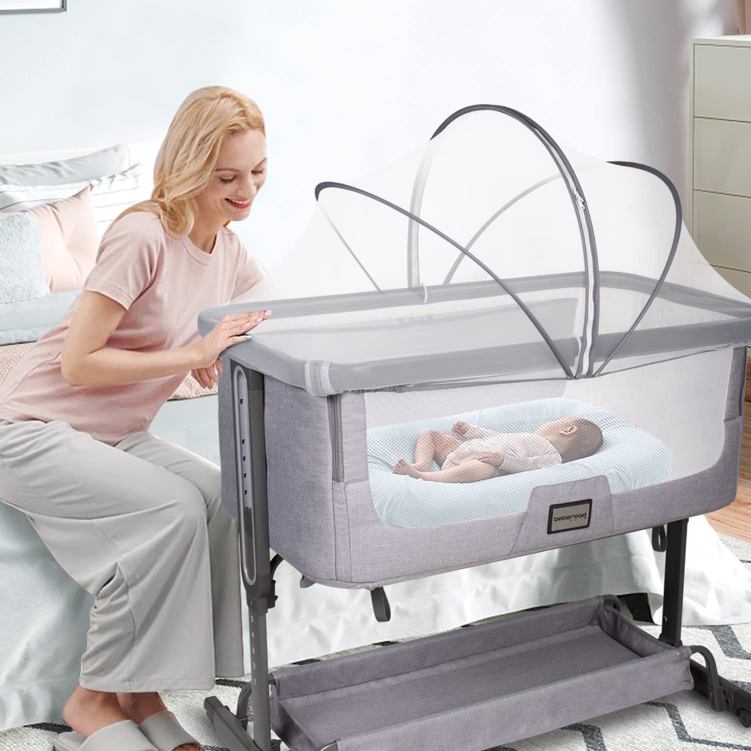 Beberoad Love bassinet net cover breathable-mesh highlights airy sleep