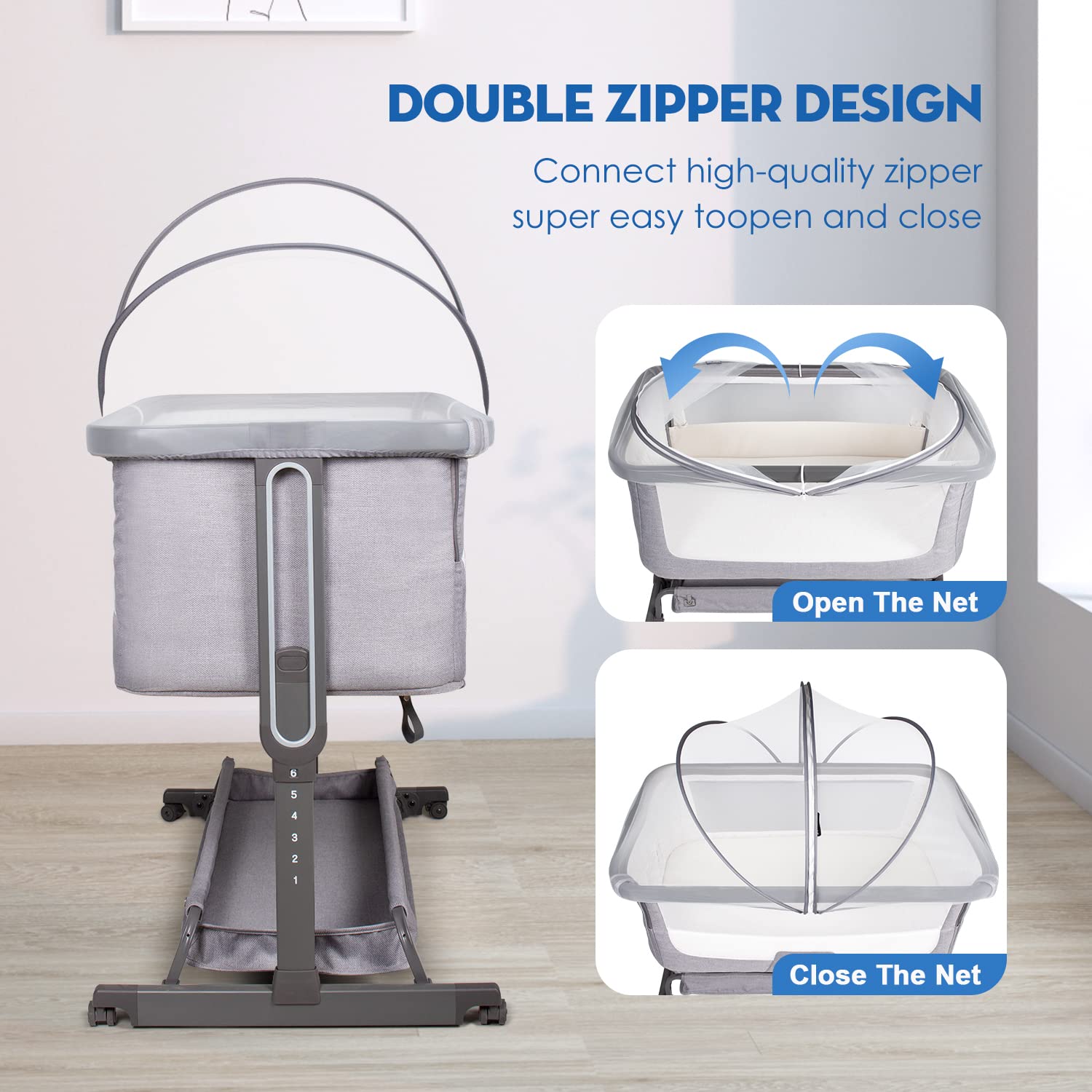 Beberoad Love bassinet net cover travel-friendly demonstrates portable protection on the go