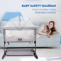Beberoad Love bassinet net cover two-way-zipper enables easy access from either side