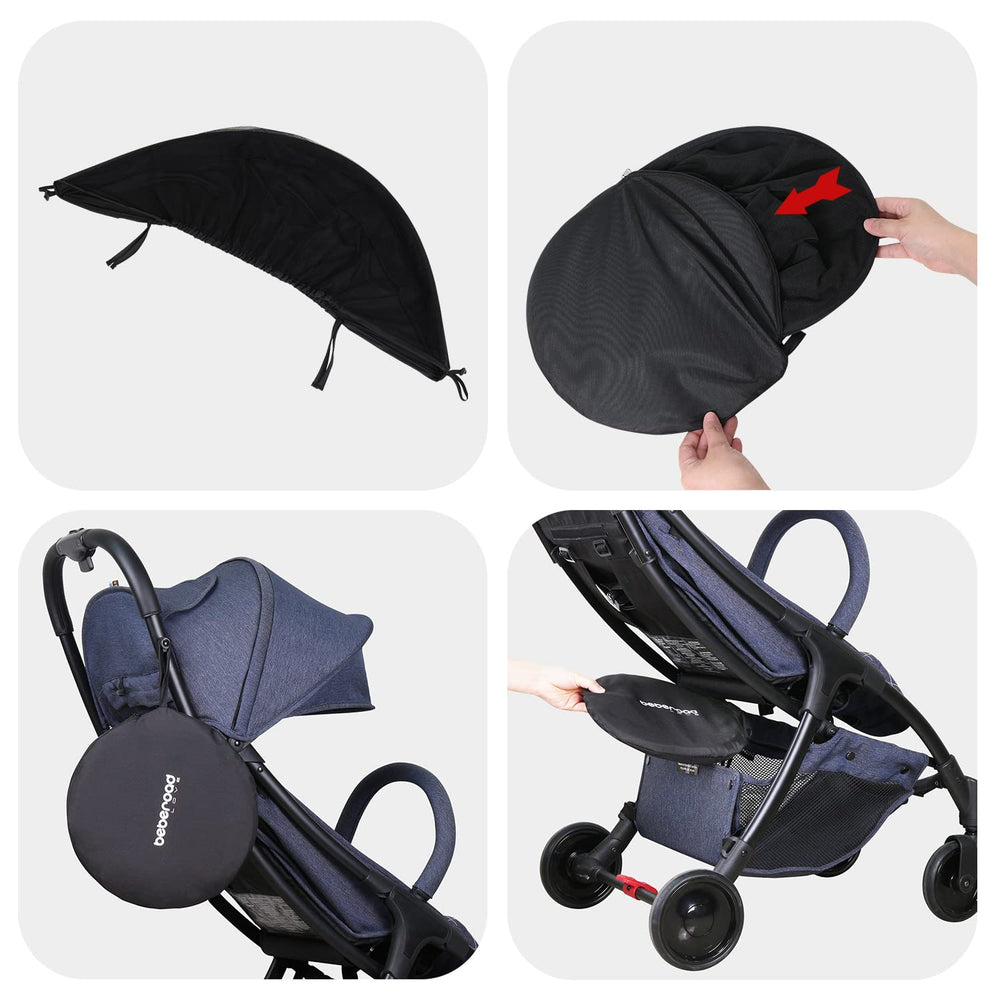 Beberoad Love black-stroller-cover-styling blends with baby gear.