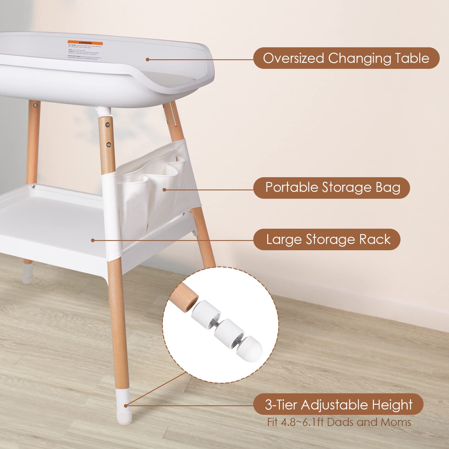 Beberoad Love changing table waterproof top easy to wipe clean
