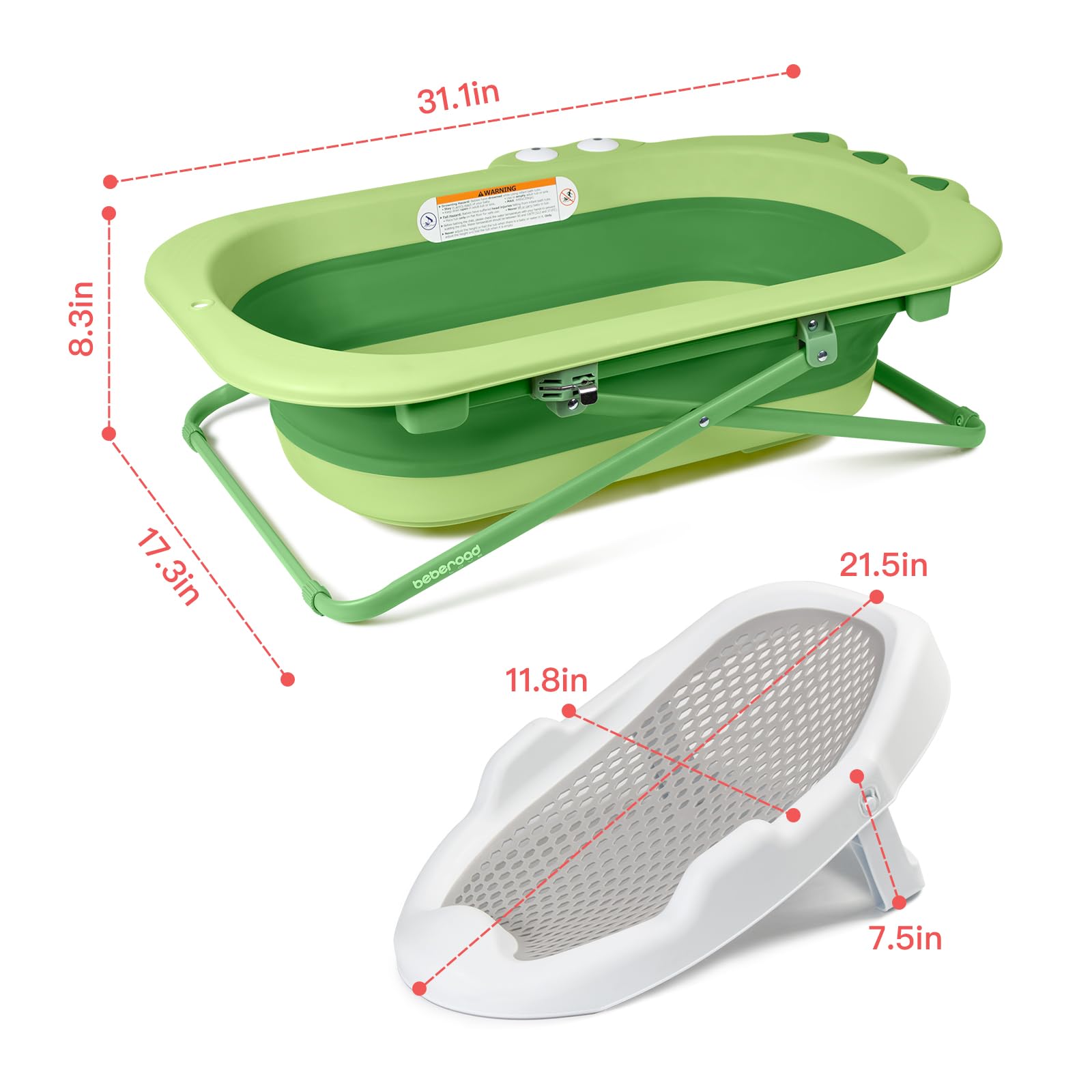 Beberoad Love newborn bath stand ready setup