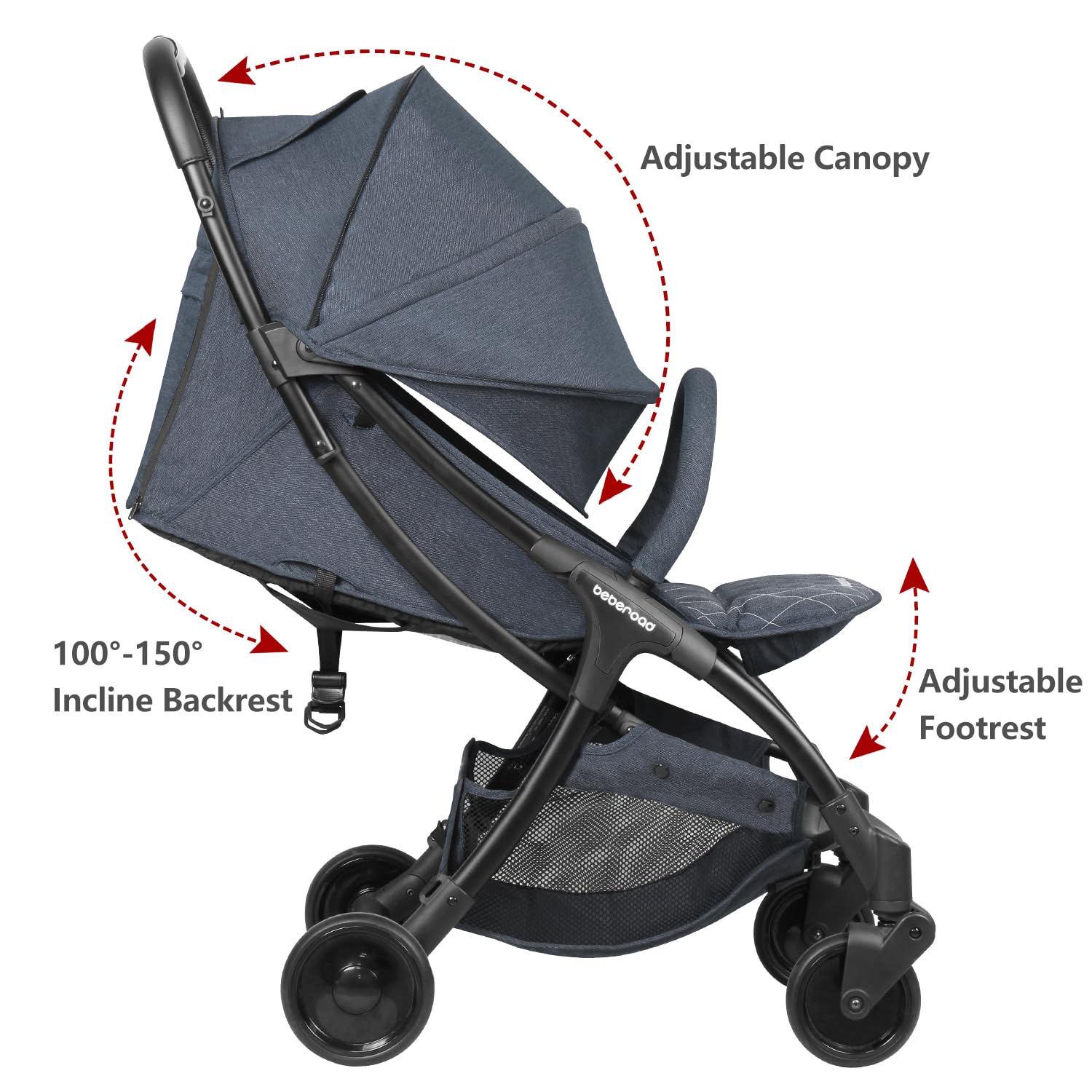 Beberoad Love one-hand fold stroller enables quick setup on the go