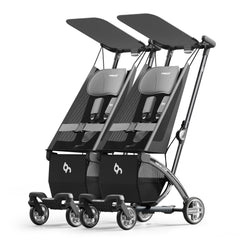 Beberoad Love R1 auto-folding twin stroller in action, quick travel setup.