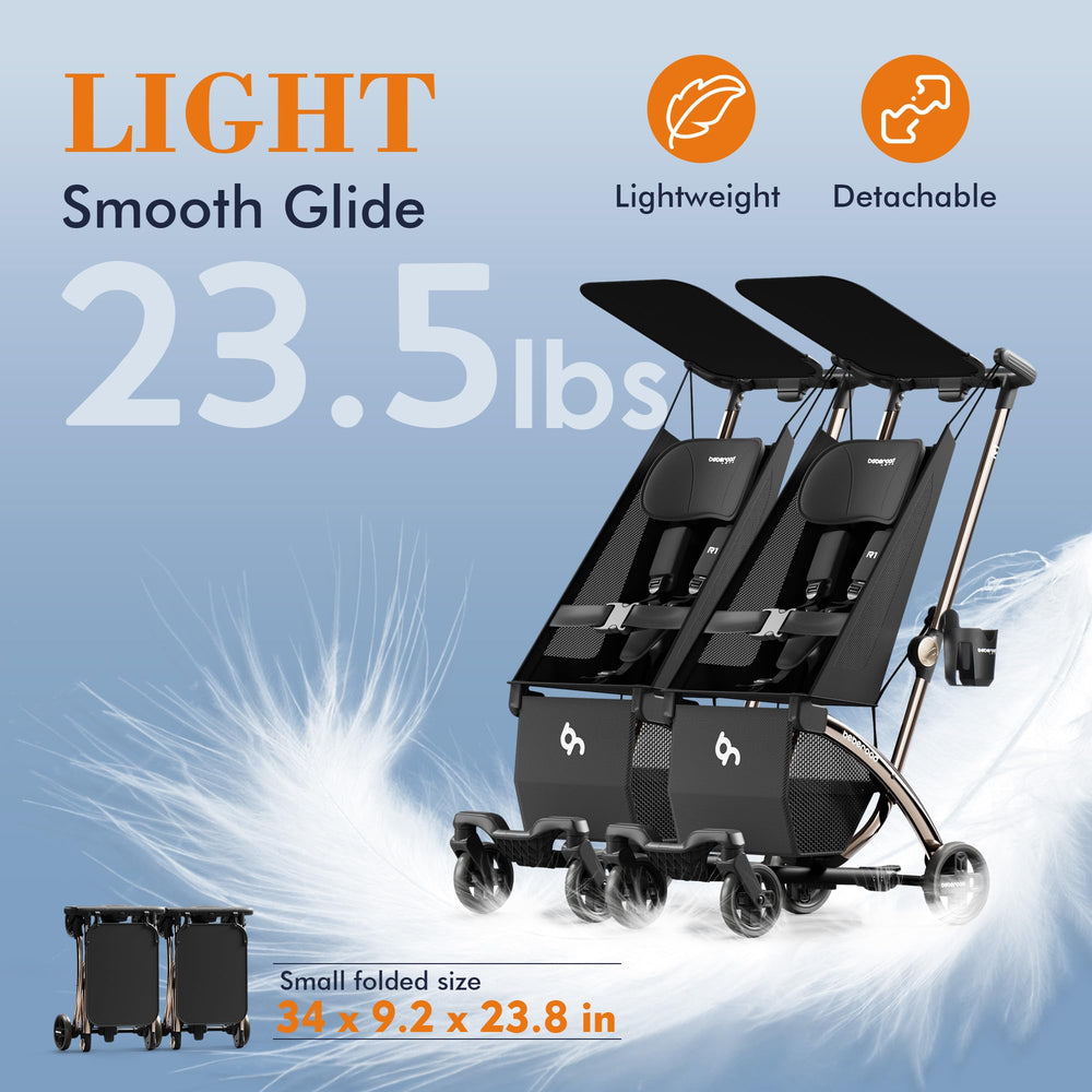 Beberoad R6 Beberoad Love R1 Auto-Folding Ultra Lightweight Twin Strollers | 23.5 ...