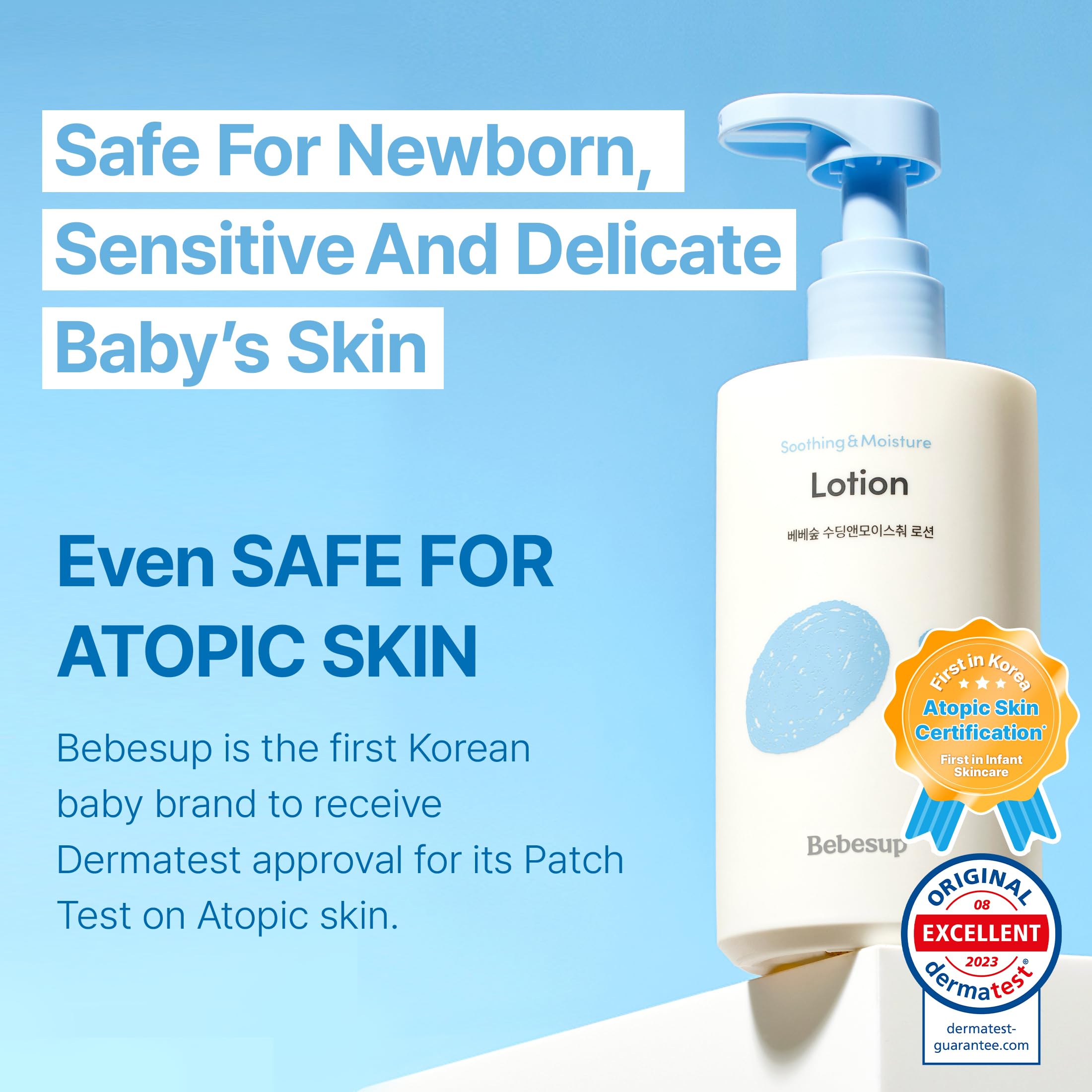 BEBESUP Daily Hydration Baby Lotion on-the-go usage demonstrates quick, non-sticky absorption.