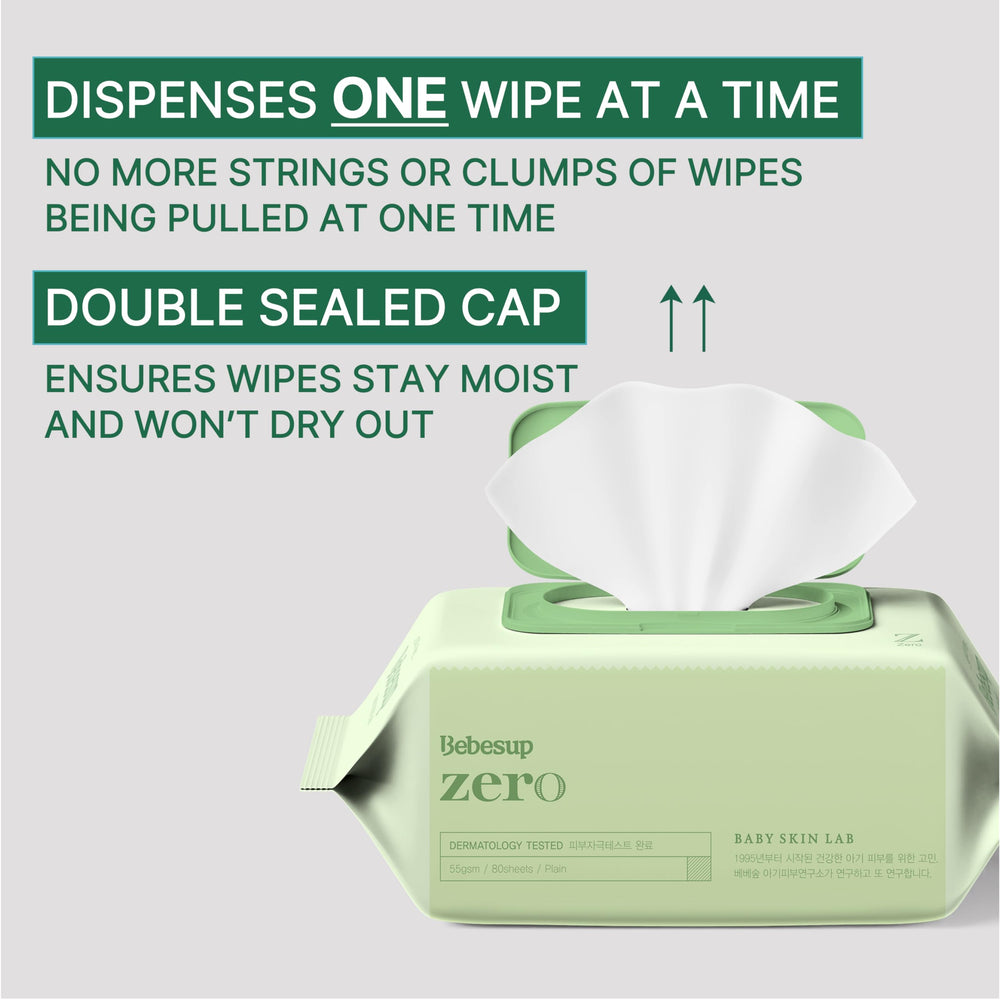 BEBESUP Zero Wipes eco-packaging highlights recyclable packaging and sustainable care.