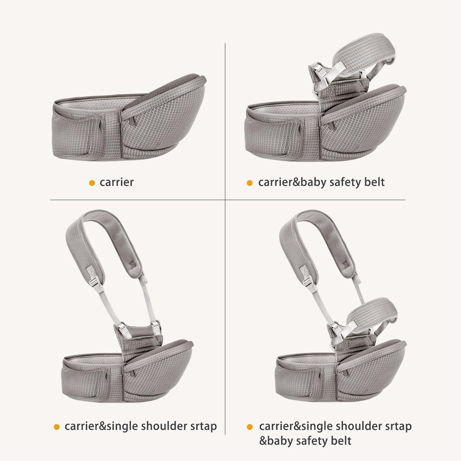bebless Baby Hip Carrier breathable fabric keeps baby comfortable in warm weather