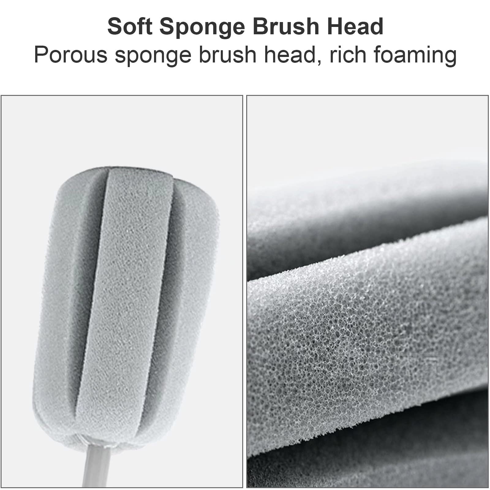 BEBOKI grey plastic handle bottle brush offers ergonomic grip for thorough scrubbing