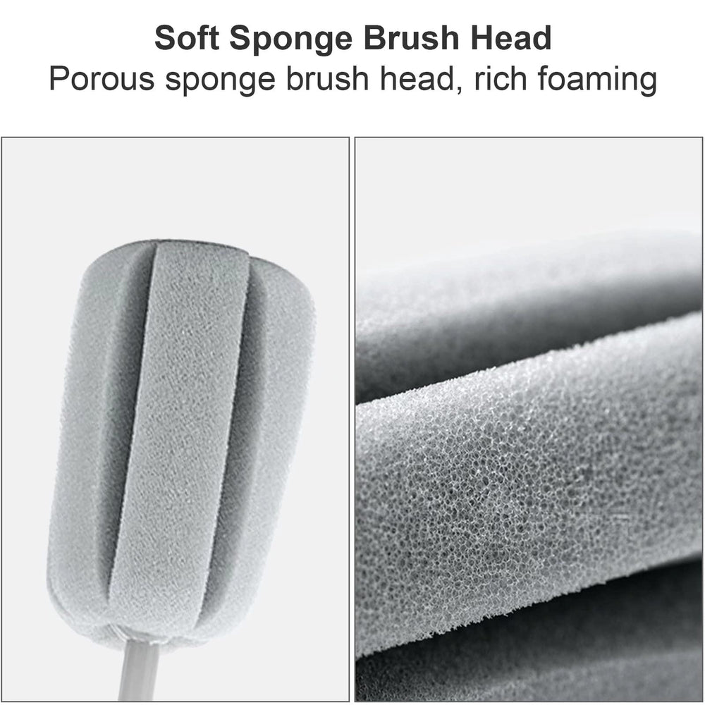 BEBOKI grey plastic handle bottle brush offers ergonomic grip for thorough scrubbing