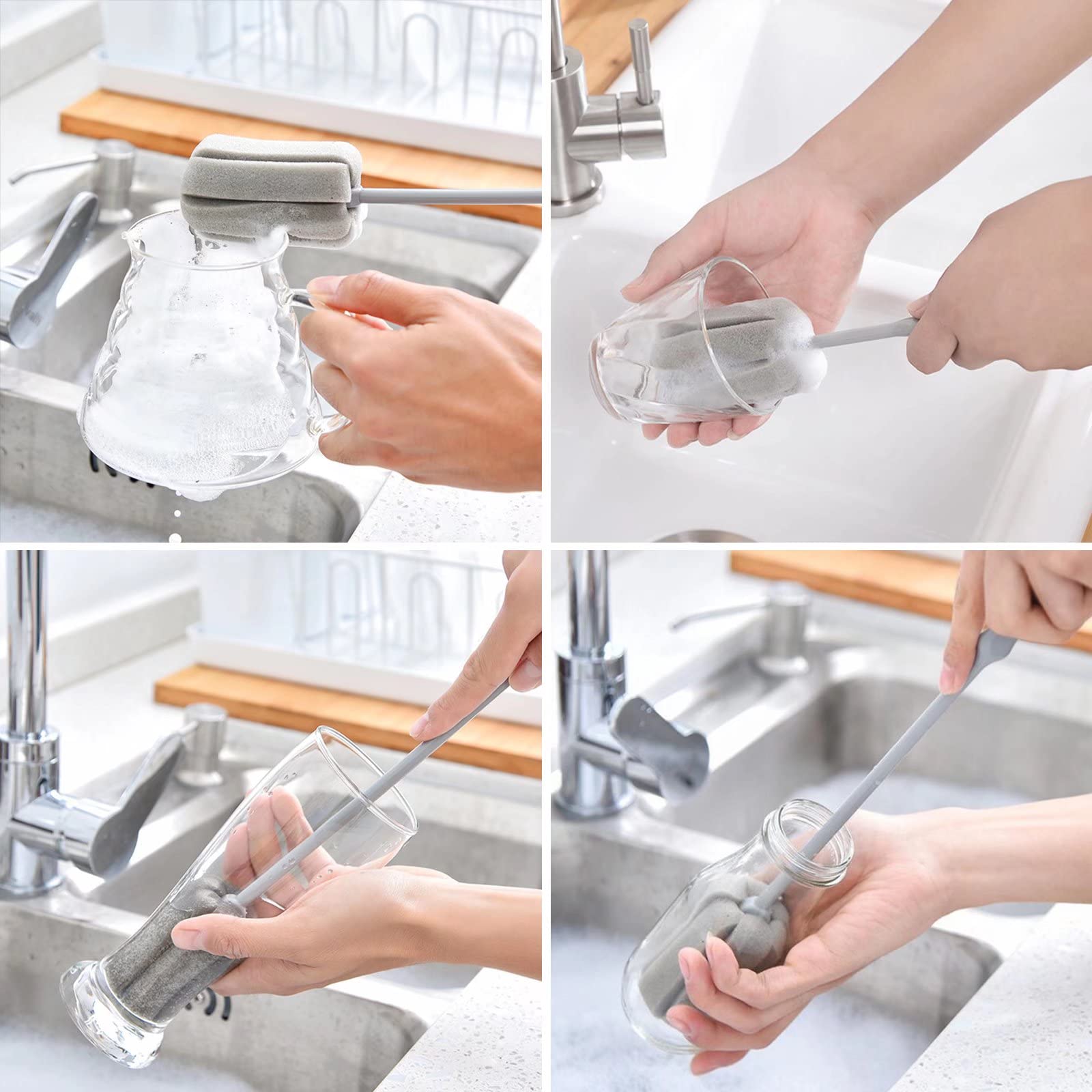 BEBOKI milk bottle cleaner brush removes tea and coffee stains effectively