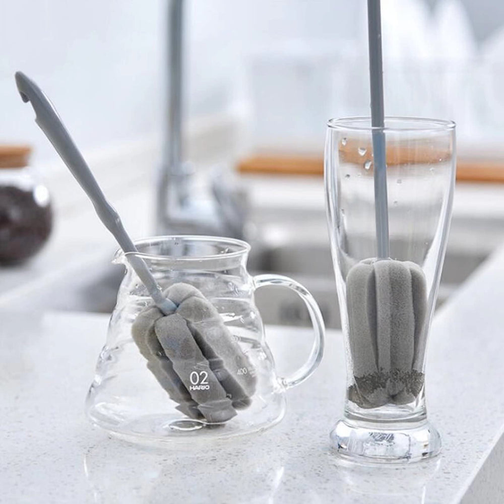 BEBOKI vase cleaning brush handles tall vases with soft sponge