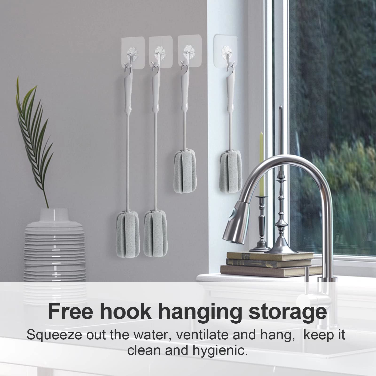 BEBOKI wine glass cleaner brush cleans delicate goblets without scratching
