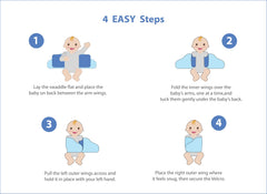 bebon Baby Arm Swaddle outer wings with Velcro for quick, secure adjustments