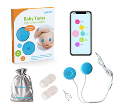 bebon belly bump speaker on the belly for soothing music and bonding.