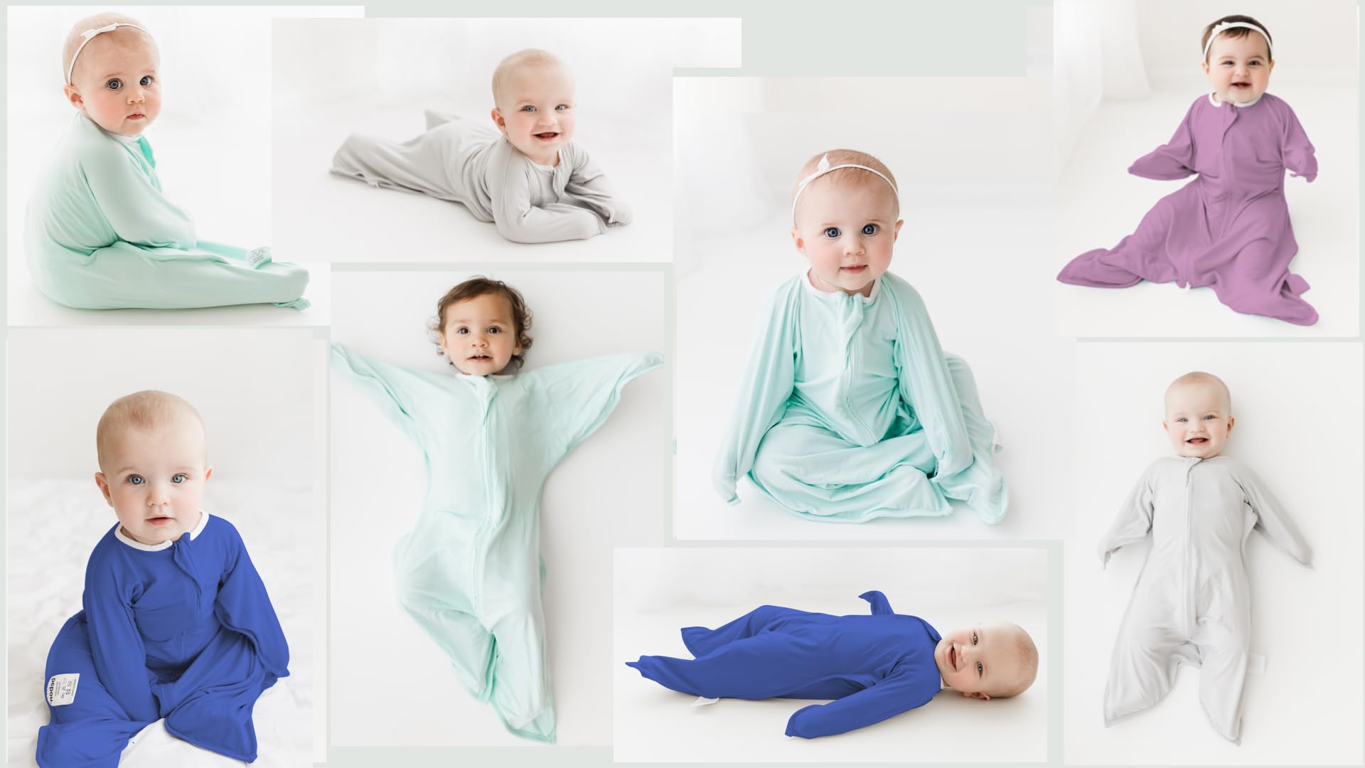 bebon Transition Swaddle CozyGrey small 4-8 month product in crib with calm setup.