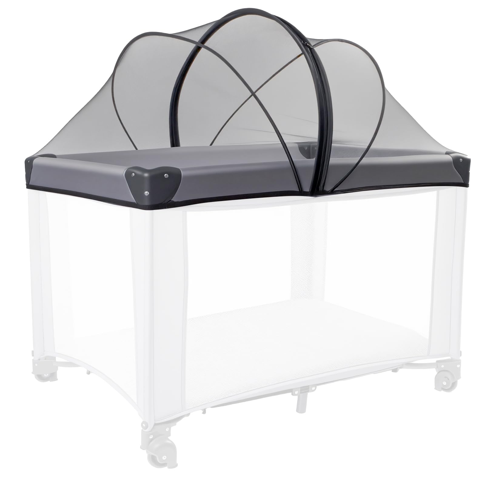 BEBONO Pack N Play mosquito net with full-coverage mesh protects baby from insects.