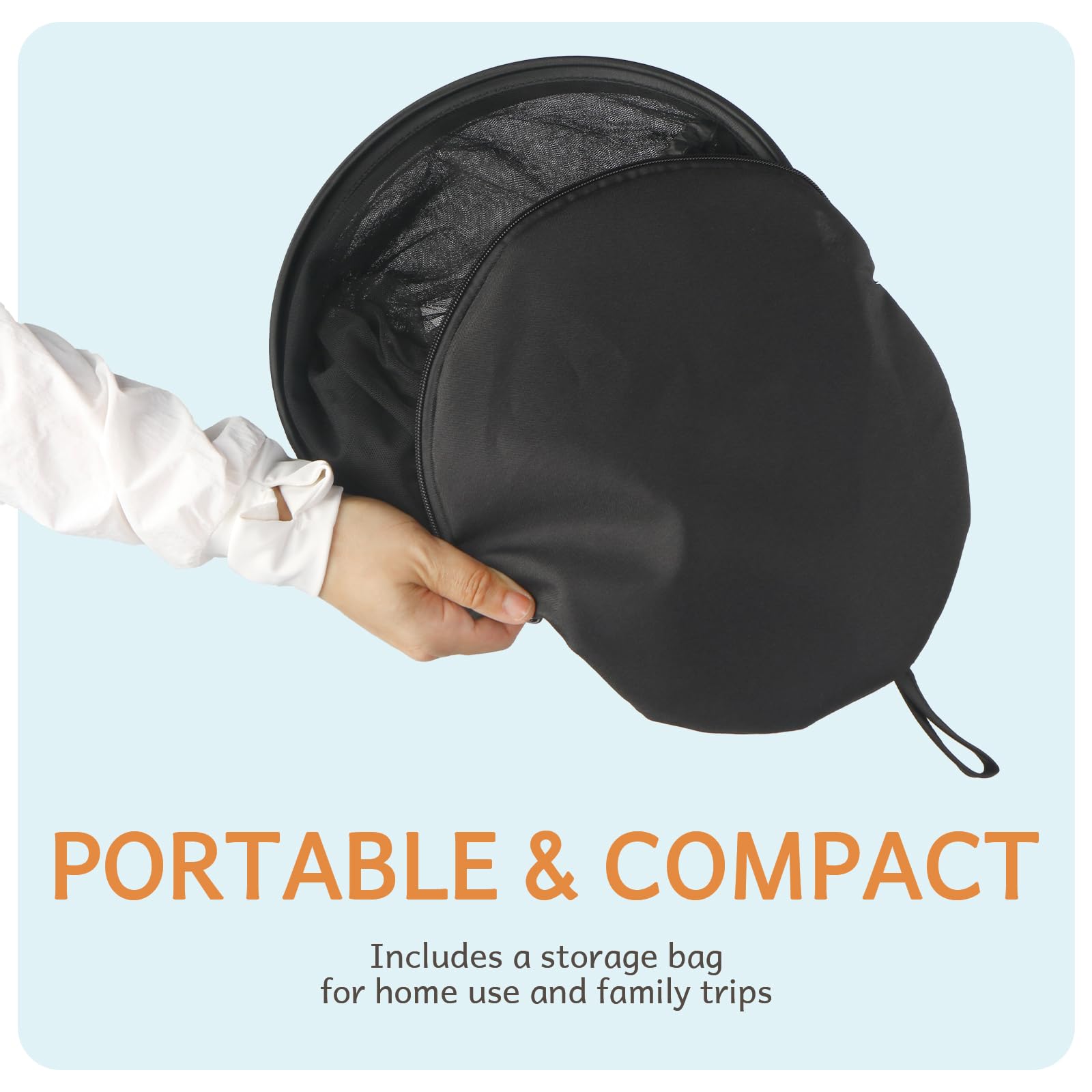 BEBONO portable mosquito net stays travel-friendly while protecting the baby.