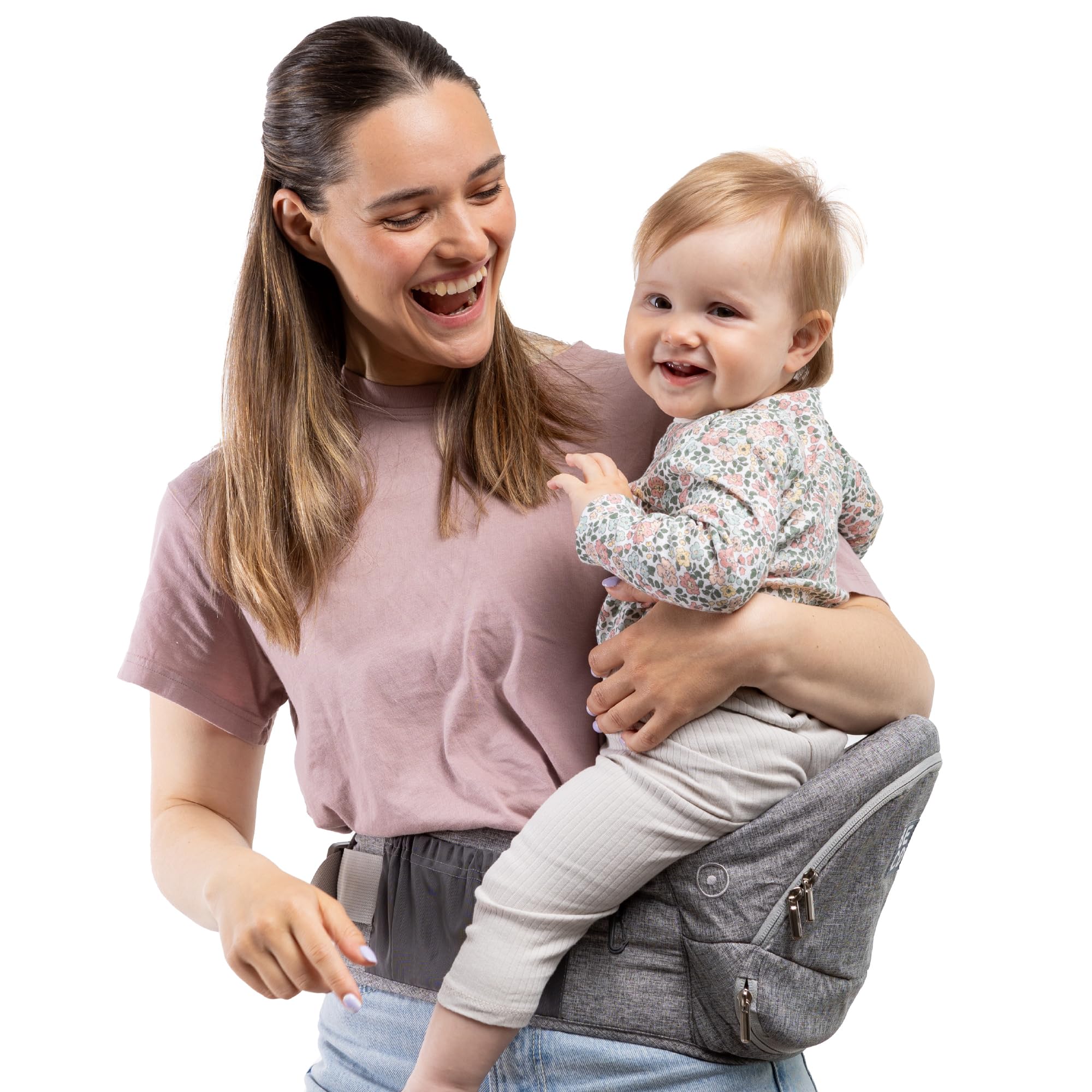 Beco Foldable Hip Seat Carrier front view with ergonomic support for long wear.