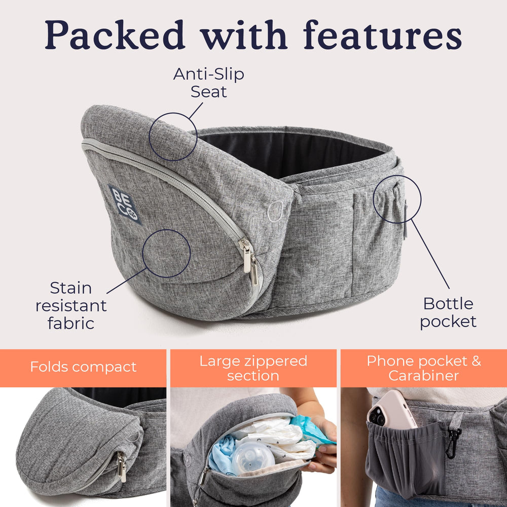 Beco Hip Seat with pocket for quick-access essentials on outings.