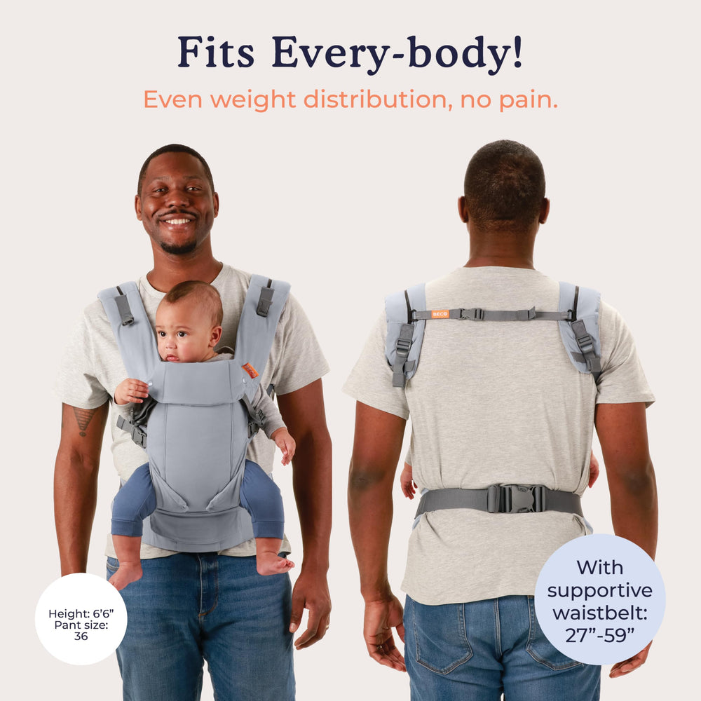 Beco Gemini 4 carry positions image shows inward, front, hip and backpack options