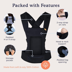 Beco Gemini knee to knee support keeps hips aligned during carry