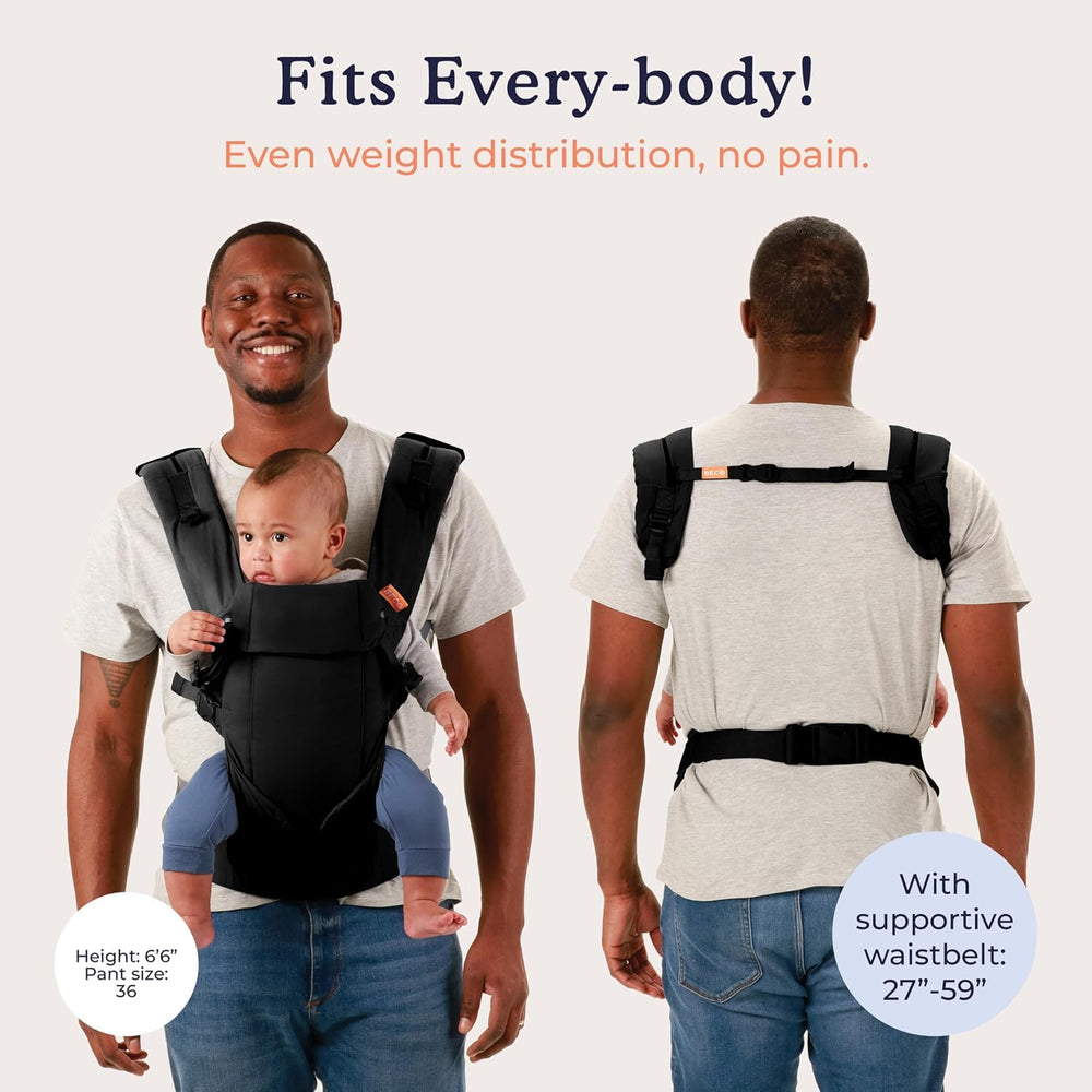 Beco Gemini padded leg openings reduce discomfort for baby