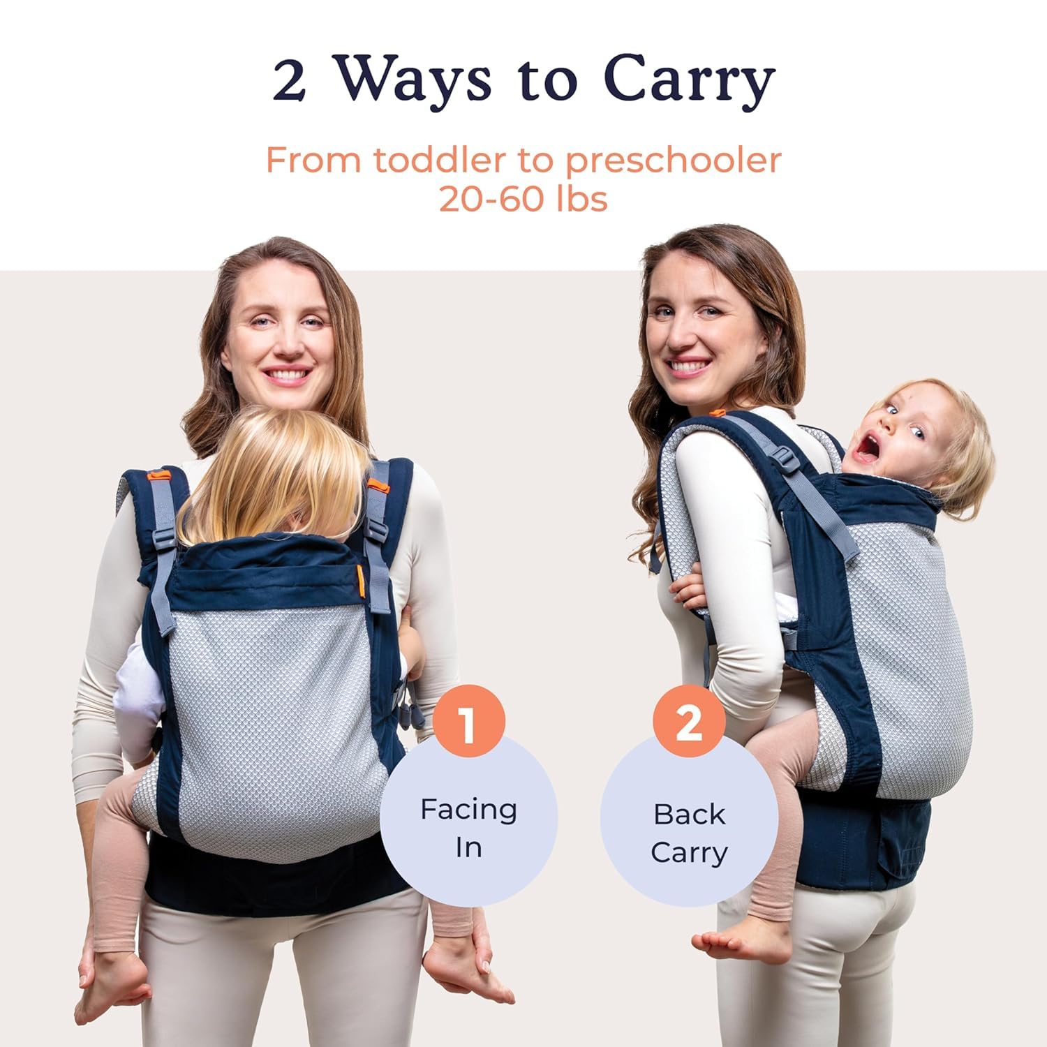 Beco Toddler Carrier backpack-style navy for hands-free outings