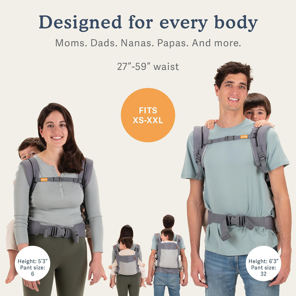 Beco Toddler Carrier detachable hood shades and doubles as a nursing cover.