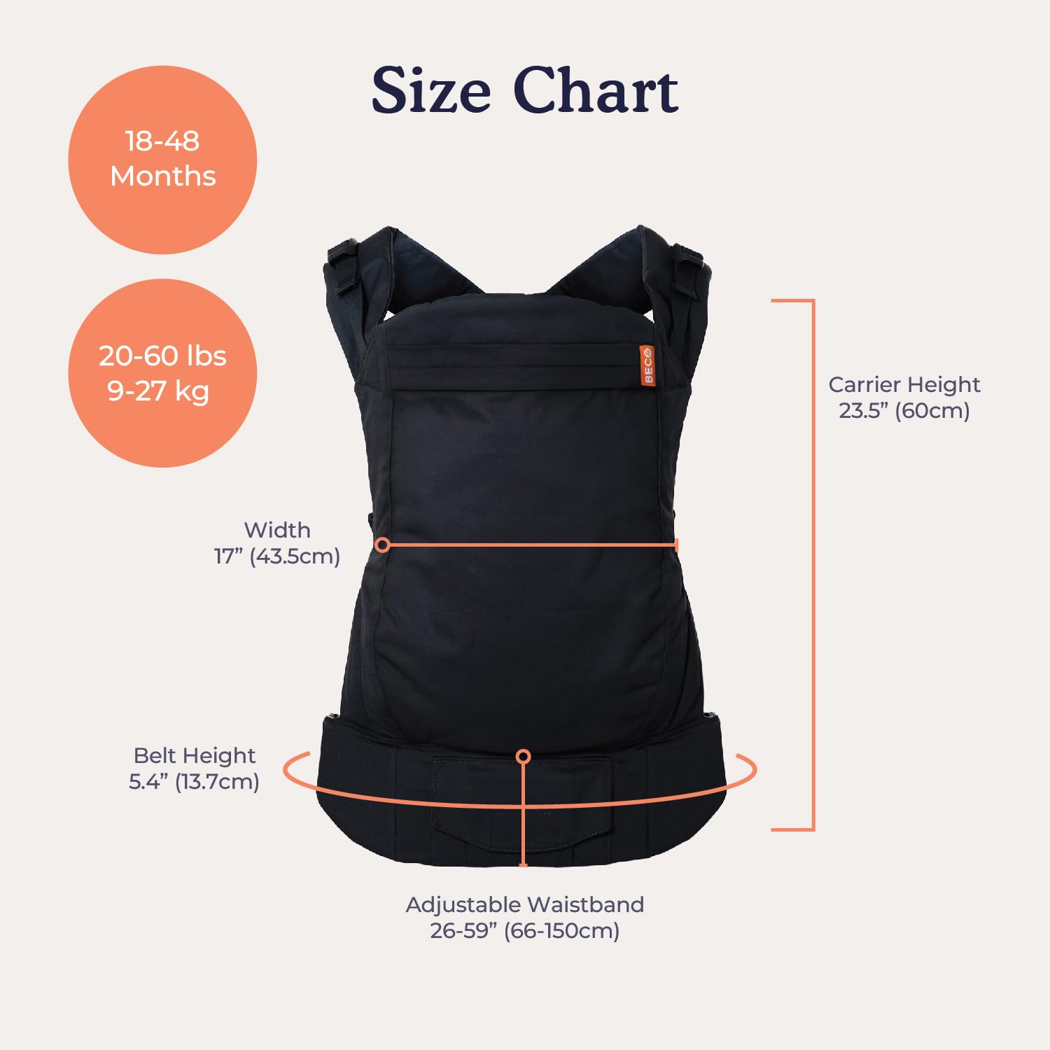 Beco carrier with pockets in ecru keeps keys and cards easily accessible.