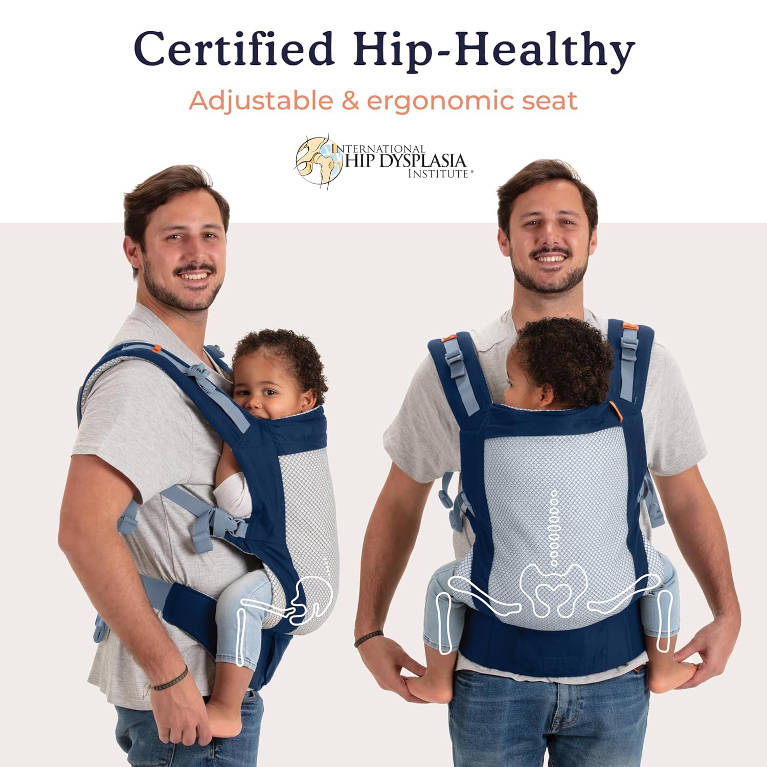 Beco Toddler Carrier zippered pocket navy for keys and cards