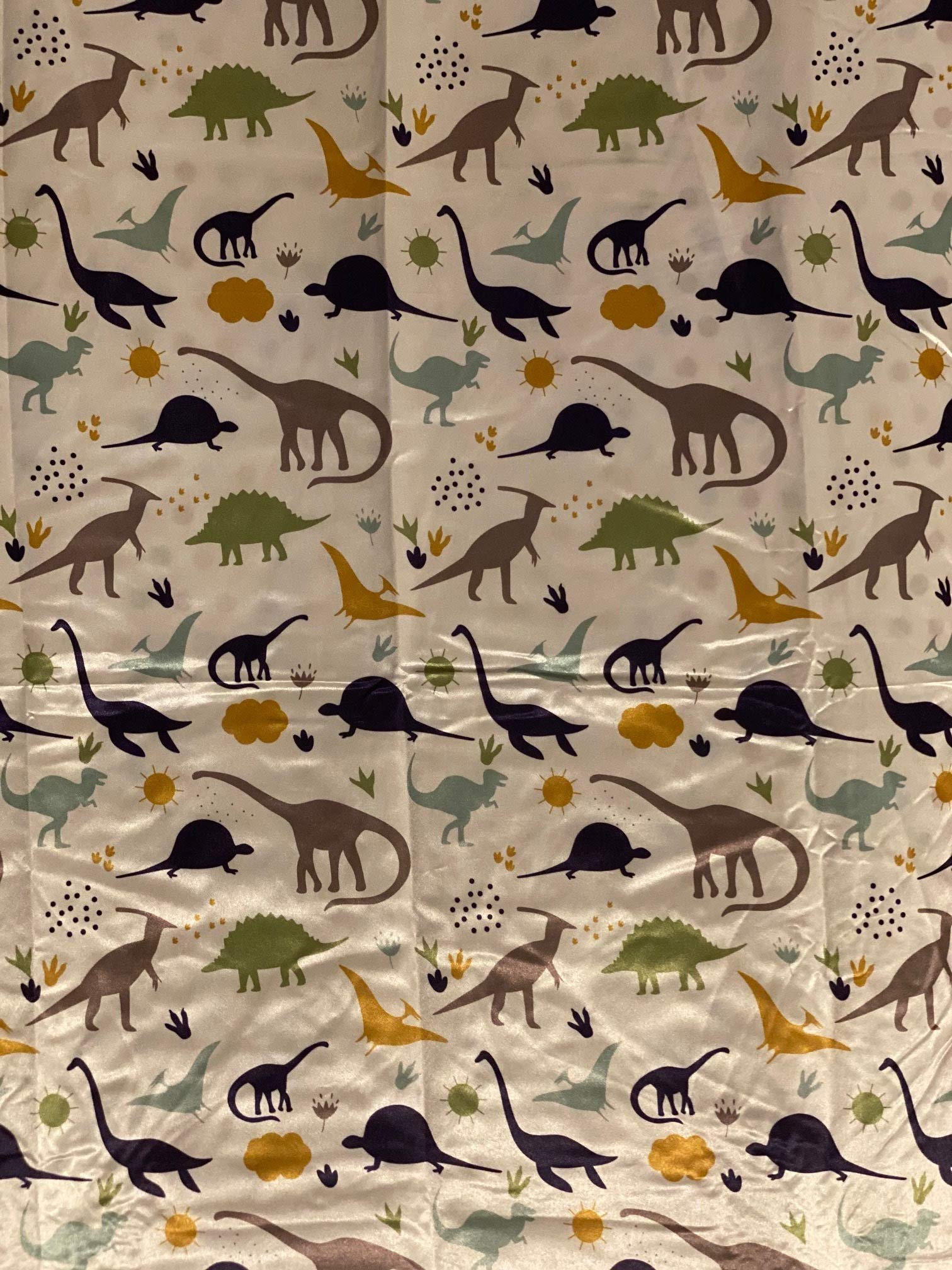 Beddings Place satin mini crib sheet Dinosaur Party design adds charming nursery aesthetic