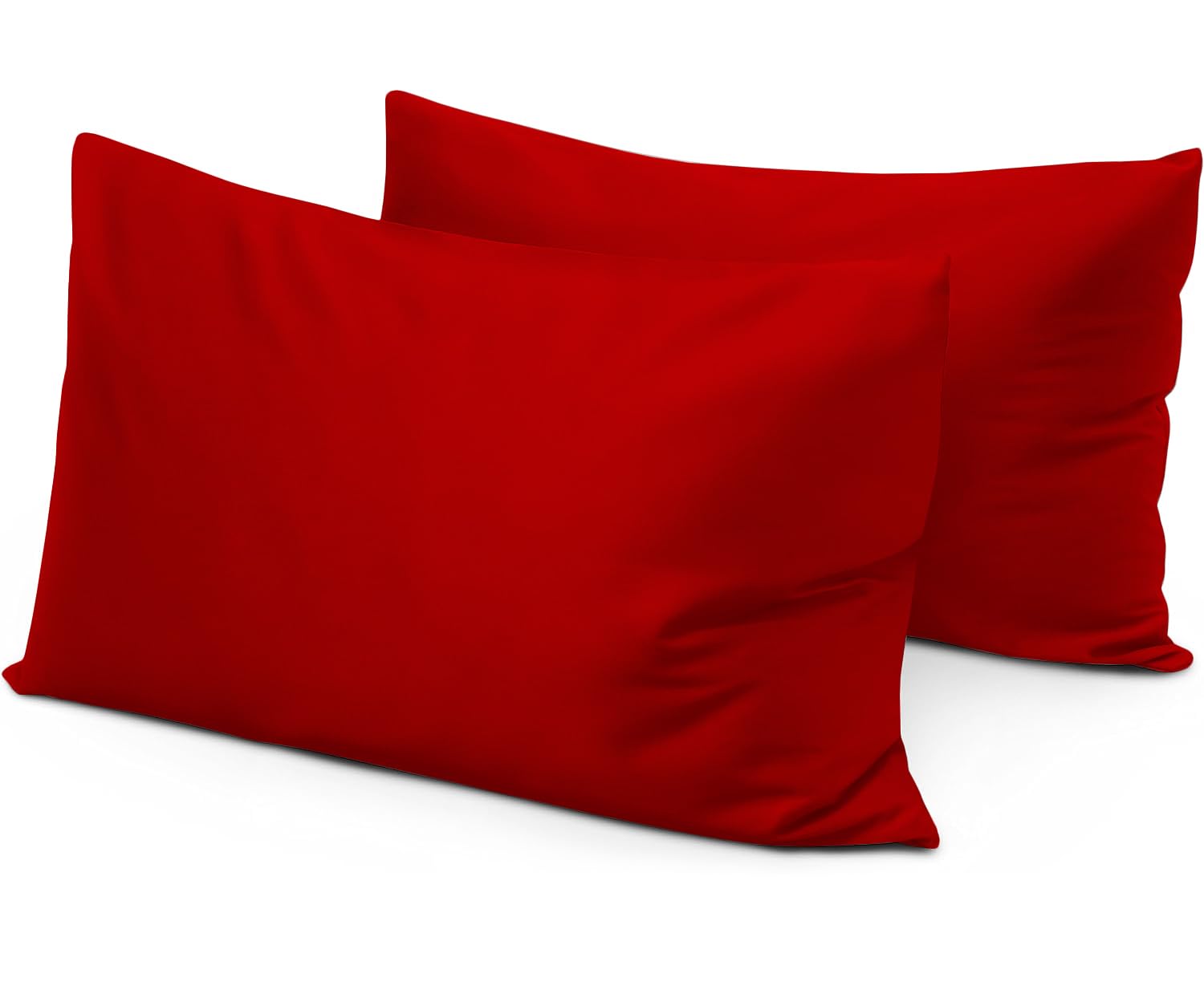Beddingstar travel pillow case 14x20 red, front view, ideal for on-the-go naps.