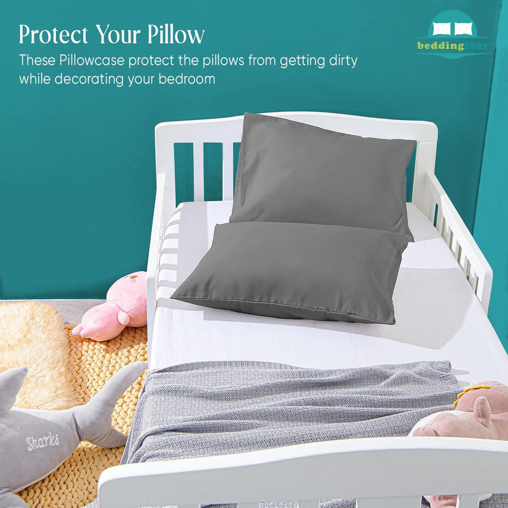 Beddingstar youth pillowcase 16x22 on a kid's bed promotes a calm, neutral look