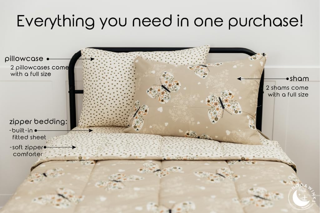 Beddy's butterfly one-piece bed set simplifies bedtime routines