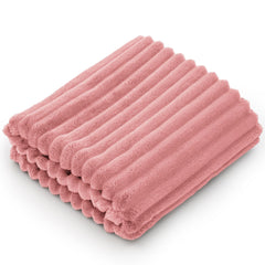BEDELITE baby blanket 3D ribbed jacquard pink fold adds cozy warmth for cuddle time