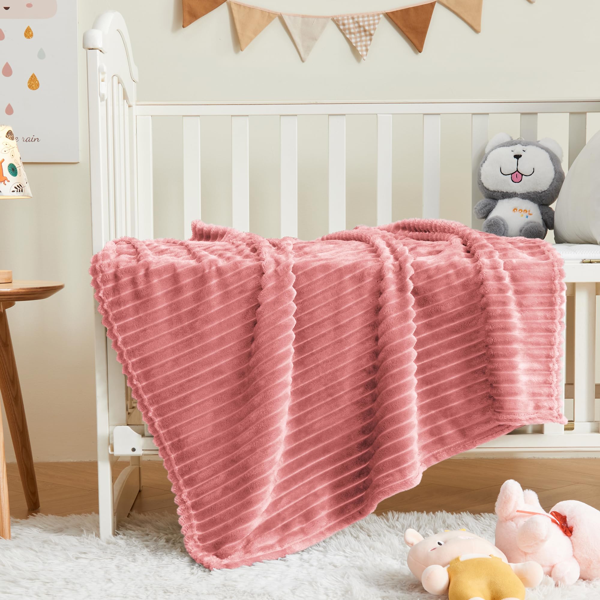 BEDELITE baby blanket warm breathable fleece for all-season comfort