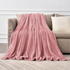BEDELITE large throw blanket with 3D ribbed texture delivers cozy warmth