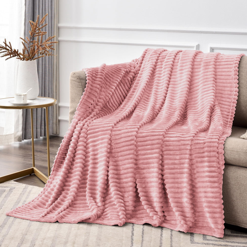 BEDELITE dusty pink throw blanket color enhances warm decorative room accents