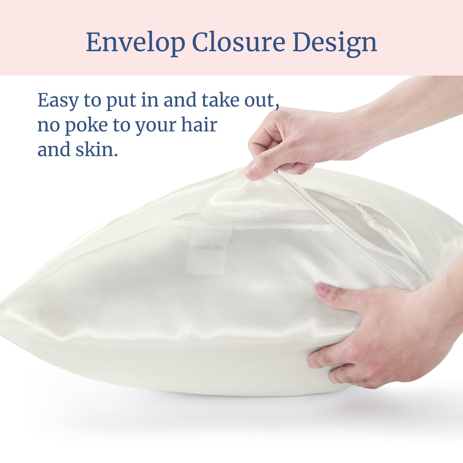 BEDELITE satin pillowcase easy-care instructions for machine wash and low tumble dry.