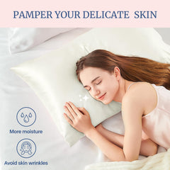 BEDELITE satin pillowcase skin-soft feel helps maintain comfortable complexion overnight.